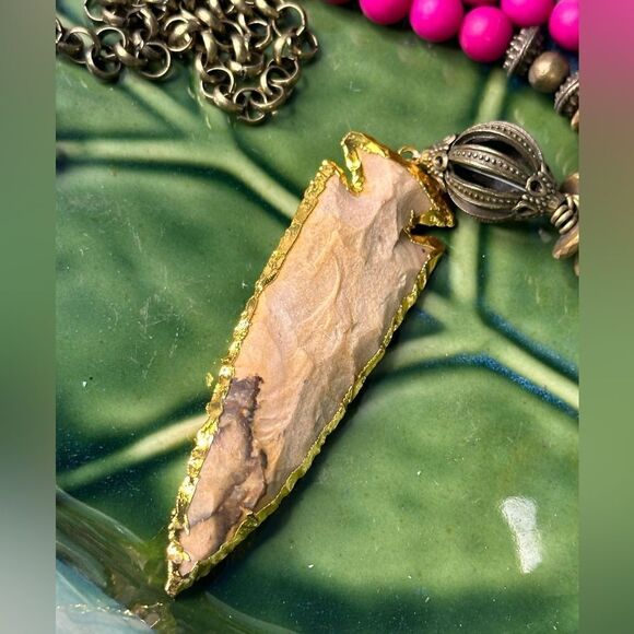 Gorgeous Layering Fabulina Designer Layering Arrowhead Necklace 32” - Picture 3 of 5